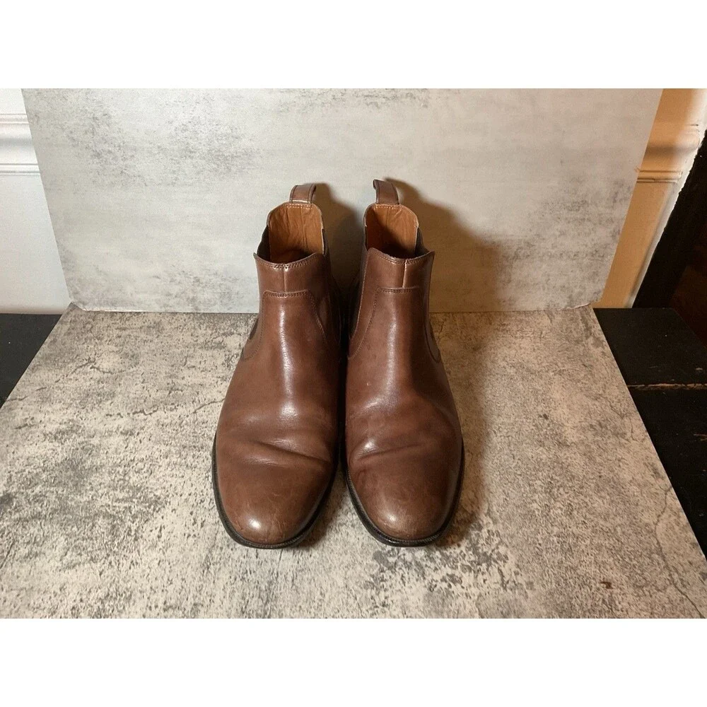 JOHNSTON & MURPHY Calder Chelsea Boots Men's SIZE 10M Brown Leather Slip On